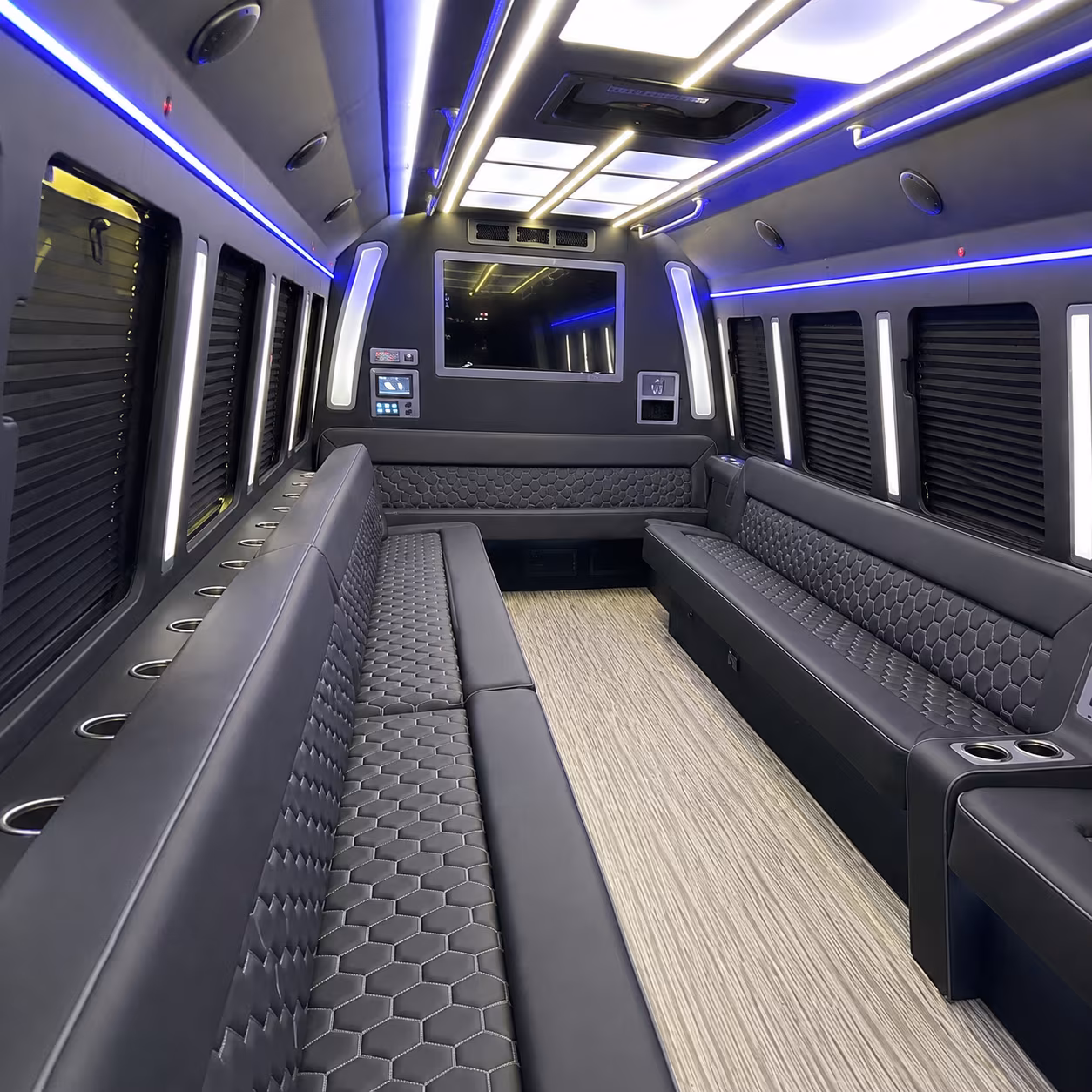 fort myers 40 passenger party bus inside